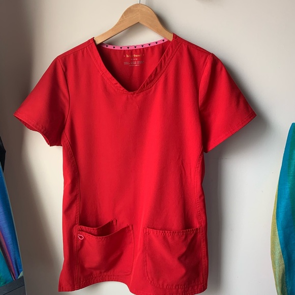 HeartSoul Tops - HeartSoul Candy Apple Red Scrub Top